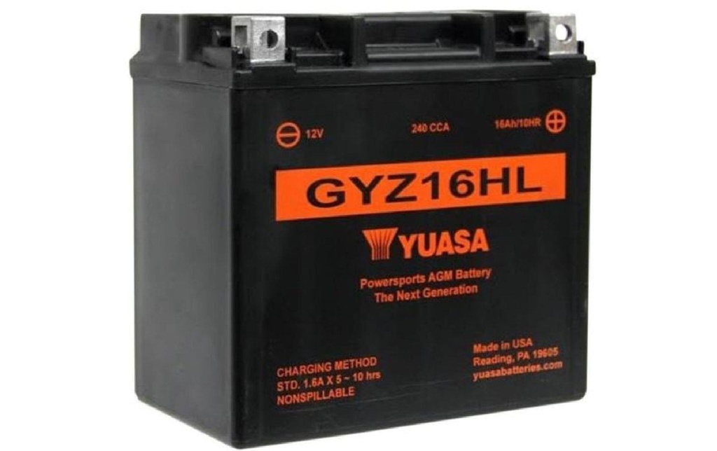 YUASA Batterie de moto AGM 12 V/16Ah/240A