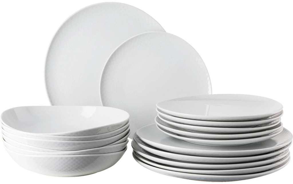 Rosenthal Assiette non décorative Junto Blanc, set de 18 pièces