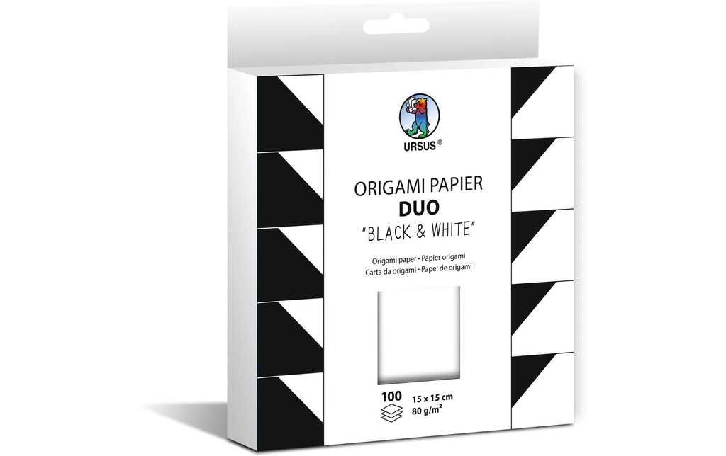 URSUS Feuilles origami Black & White 15 x 15 cm, 80 g/m²,  100 Pièce/s
