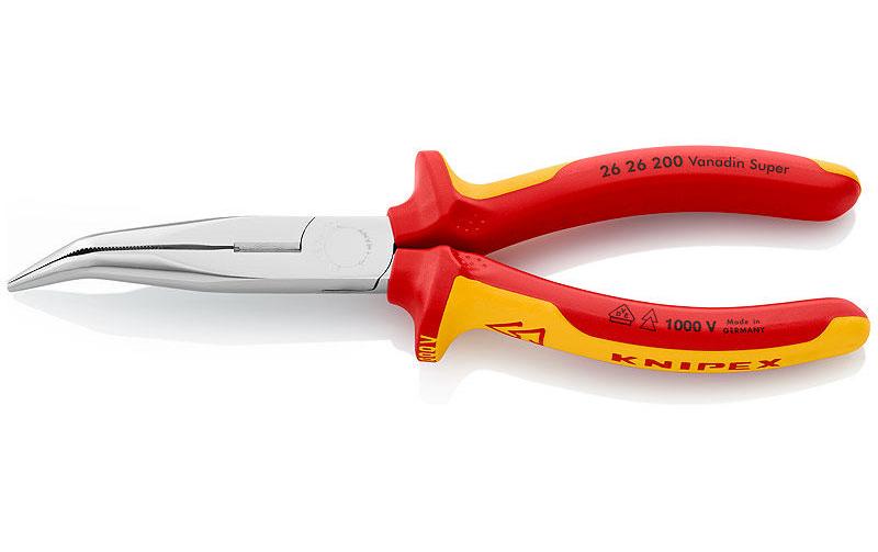 Knipex Pince à becs demi-ronds 200 mm 1000 V avec tranchant chromé