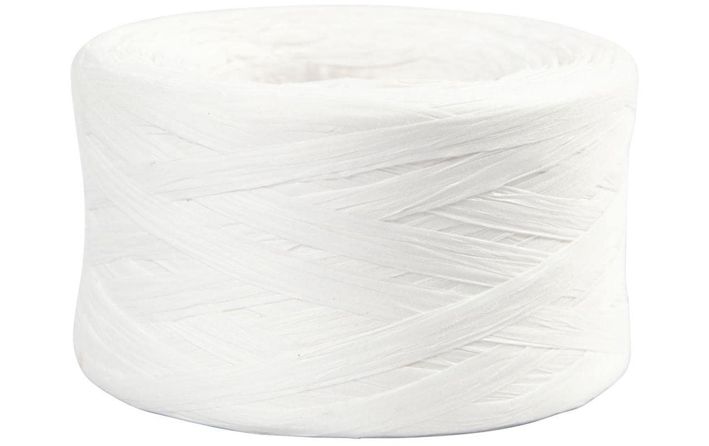 Creativ Company Ruban cadeau Raphia 8 mm x 100 m, Blanc