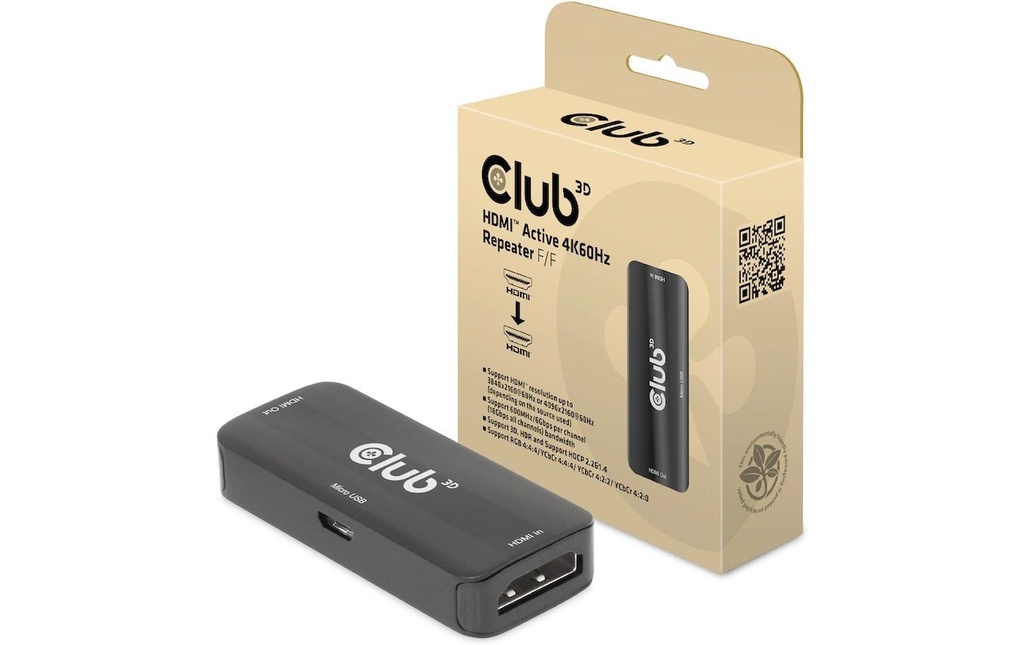 Club 3D Active HDMI 4K60Hz Repeater B/B CAC-1307  -
