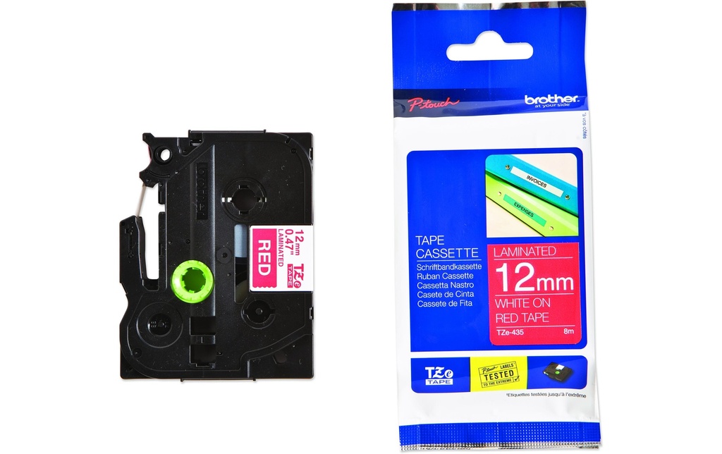 P-TOUCH Ruban P-Touch 12mm rouge-blanc