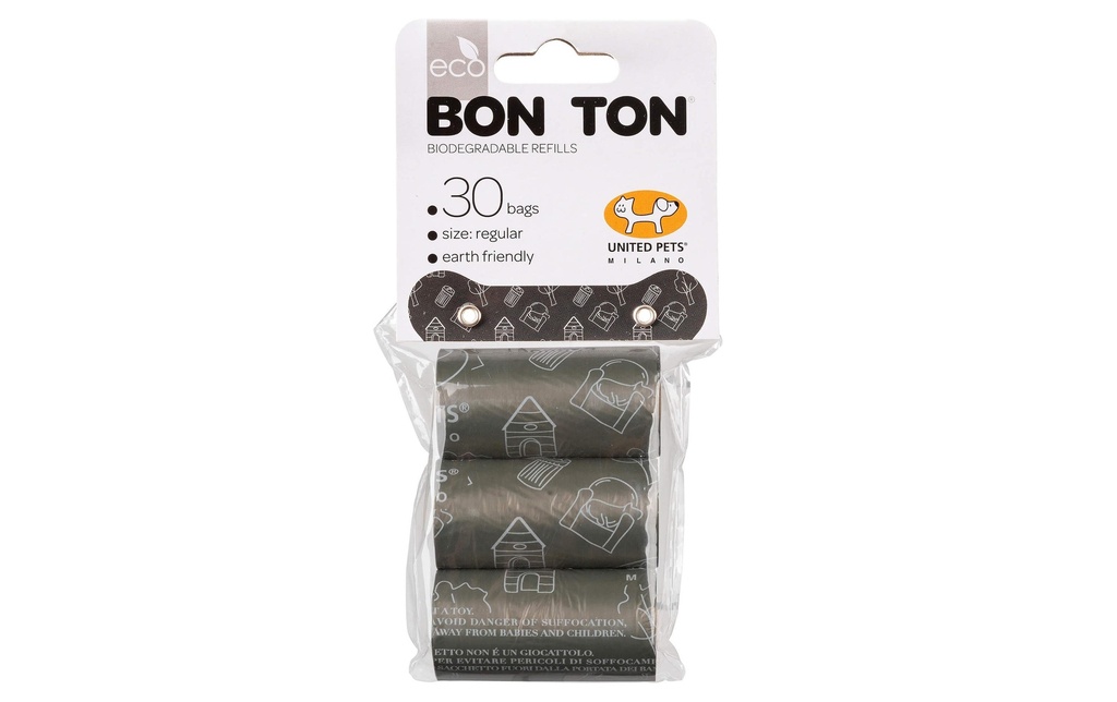 United Pets Sac à excréments de chien Recharge BonTon Regular, Marron