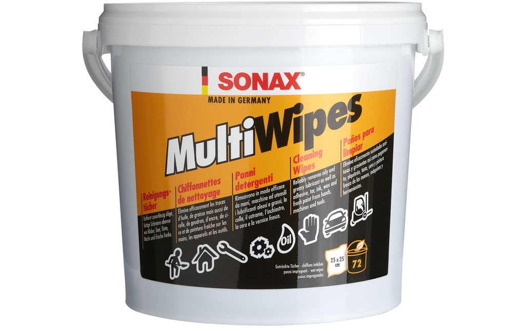 Sonax MultiWipes, lingettes de nettoyage, seau 72 pièces
