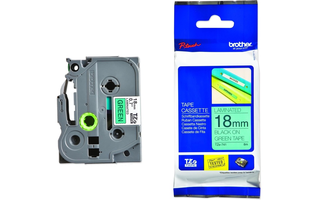 P-TOUCH Ruban P-Touch 18mm vert-noir