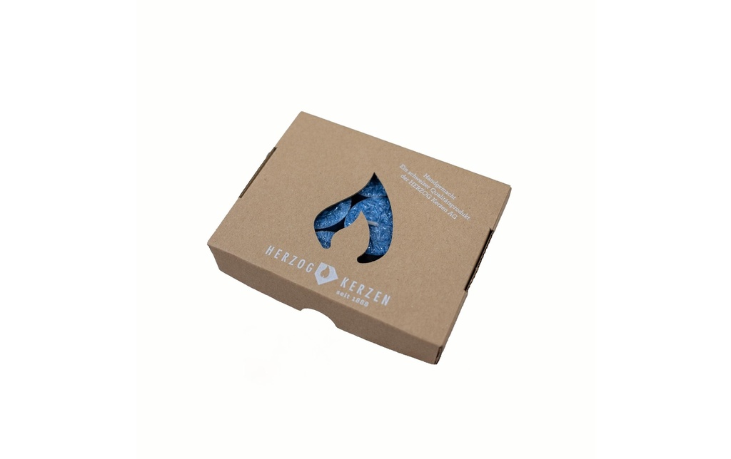 Herzog Kerzen AG Bougie chauffe-plat Kristallo Ø 4 cm 9 pièces, bleu pigeon