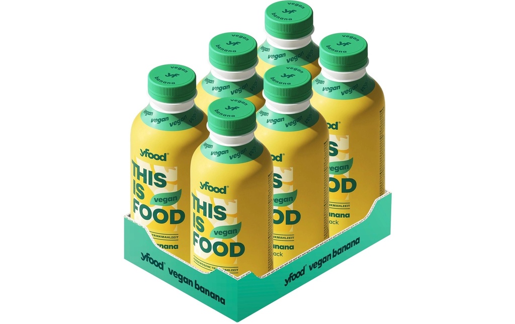 YFOOD Repas à boire végan à la banane 6 x 500 ml