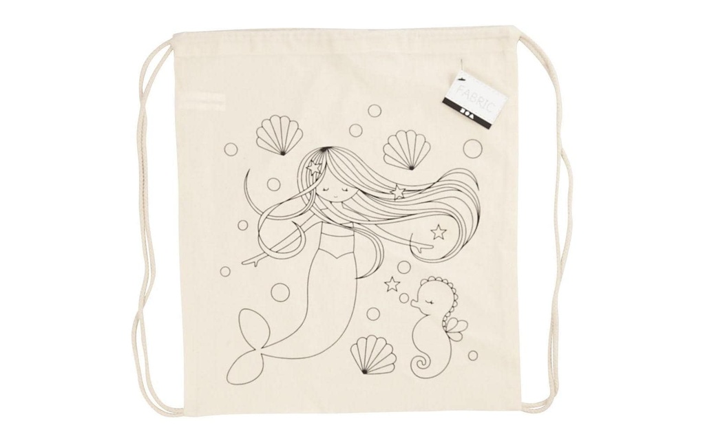 Creativ Company Sac de gym 37 x 41 cm, nature, sirène, 1 pcs.