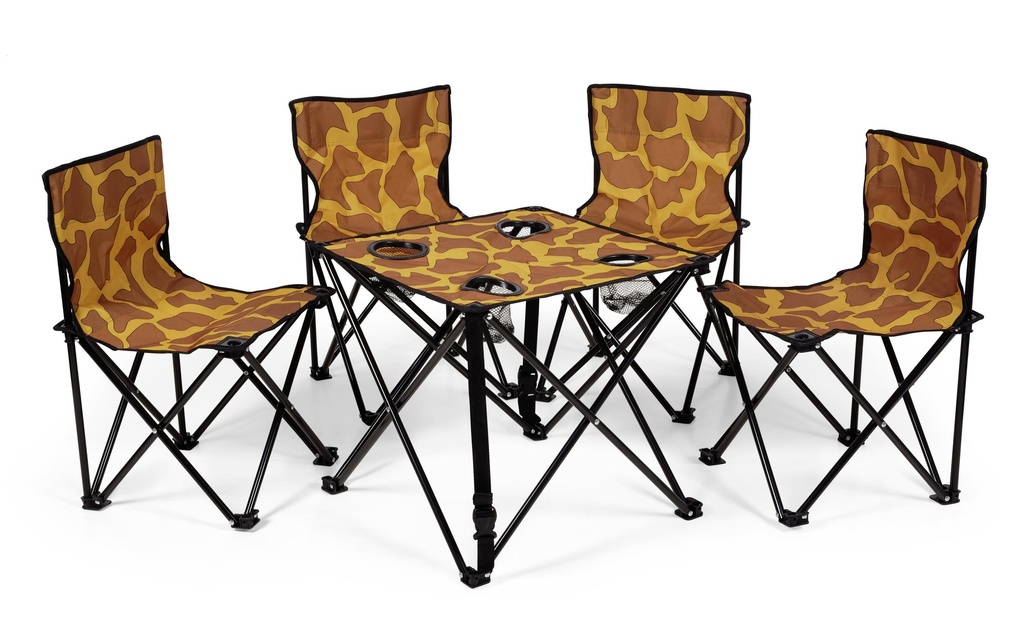 Zebraffo Salon de jardin pour camping Girafe 5er Kids