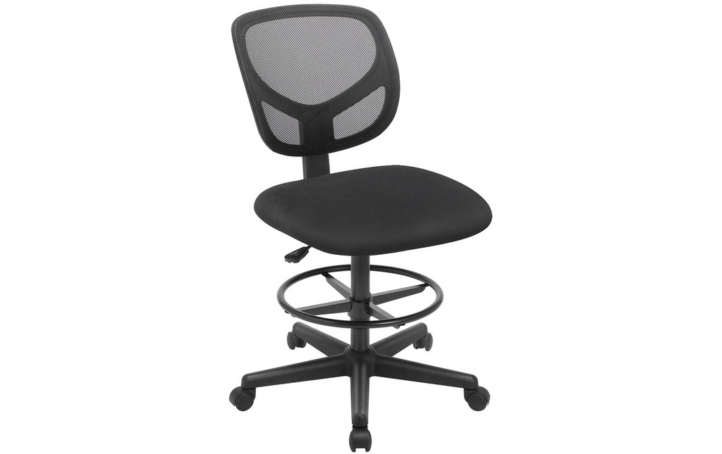 Songmics Chaise de bureau avec piétement, noir