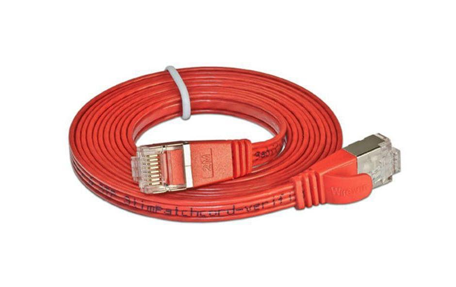 SLIM Câble patch slim RJ-45 - RJ-45, Cat 6, STP, 7.5 m, Rouge
