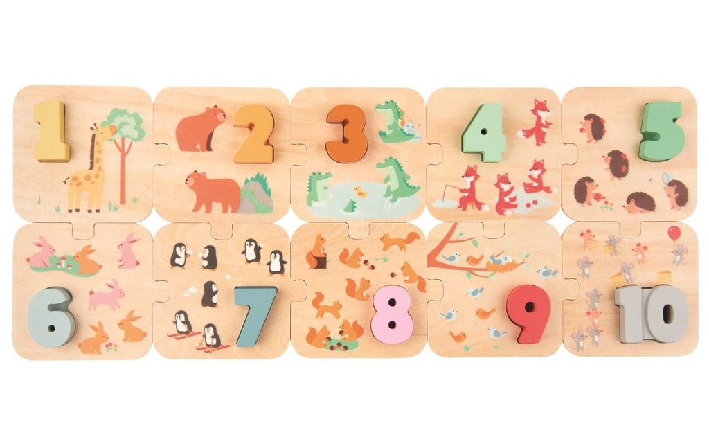 Spielba Holzspielwaren Puzzle chiffres 1 - 10