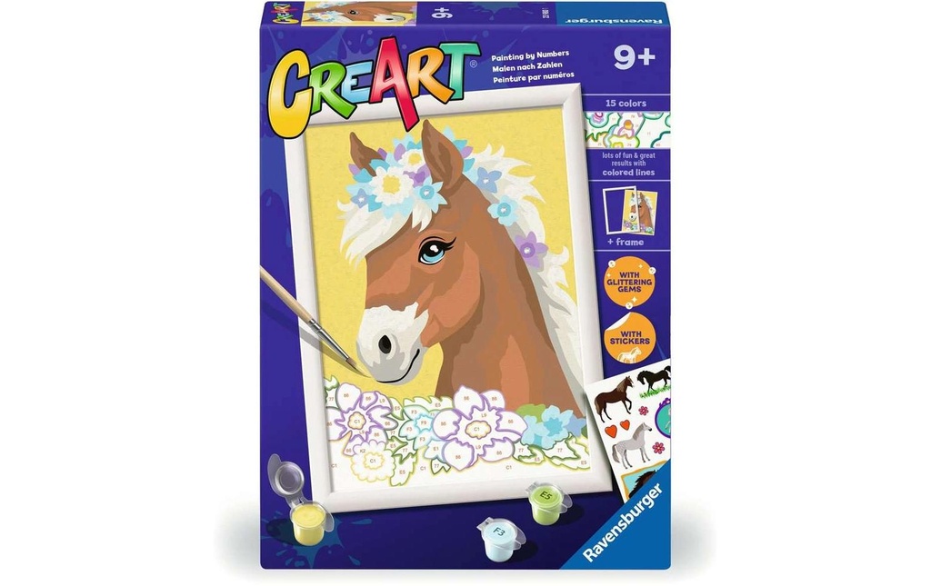 Ravensburger Peinture avec chiffres CreArt Cheval avec fleurs