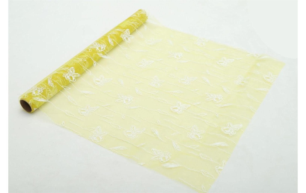 Dameco Tissu Papillon en organza 36 cm x 300 cm, Jaune