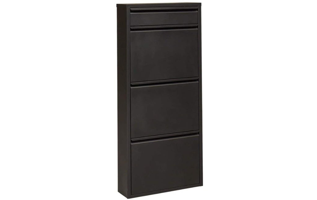 Kare Armoire à chaussures Caruso 3 plus 1 50 x 115 cm, Noir