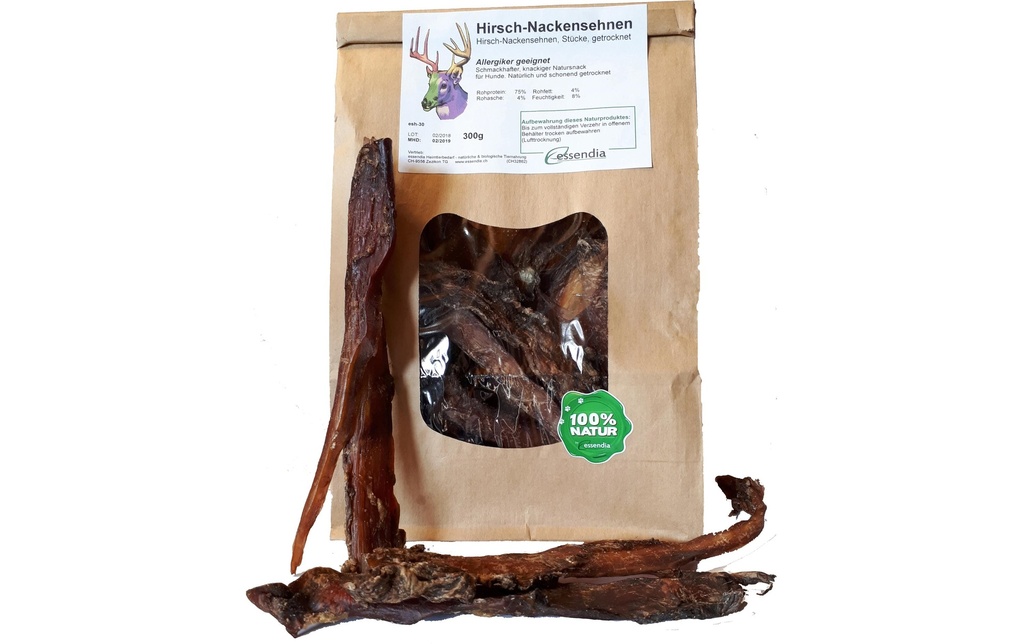 essendia Produit à mâcher  Tendons du cou du cerf, 300 g