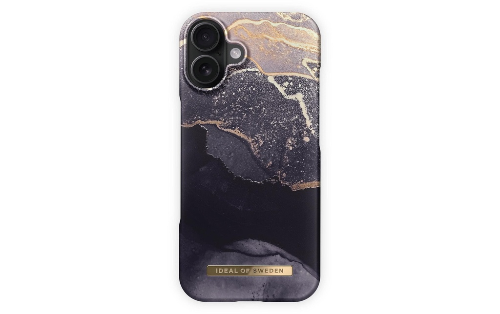 Ideal of Sweden Coque arrière iPhone 16 Marbre doré Twilight