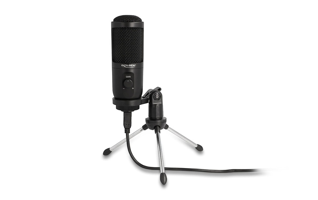 Delock Microphone à condensateur USB avec support