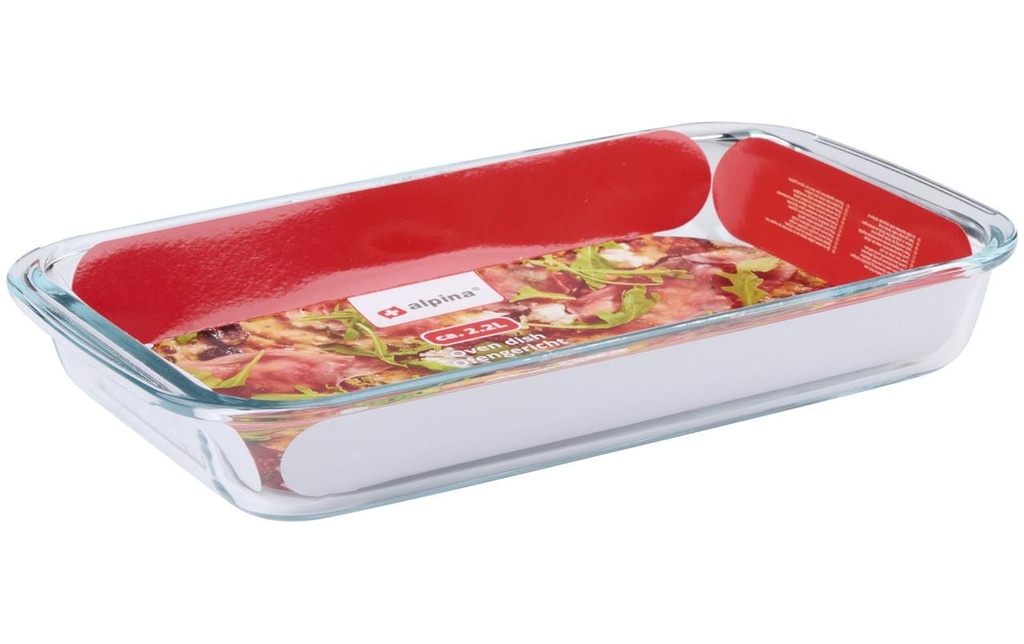 alpina Plat à gratin 2.2 l Angulaire, Transparent