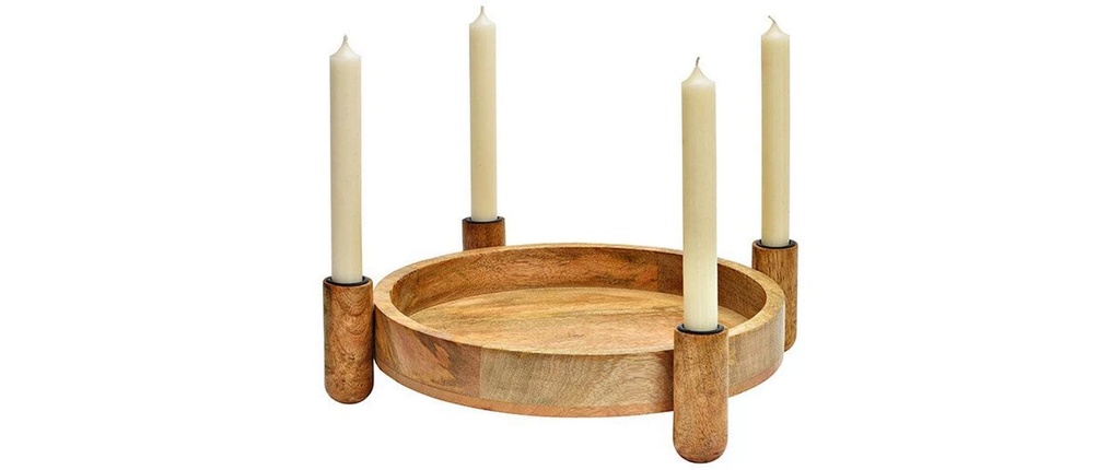 G. Wurm Arrangement de l'Avent pour 4 bougies 37 x 9 x 37 cm