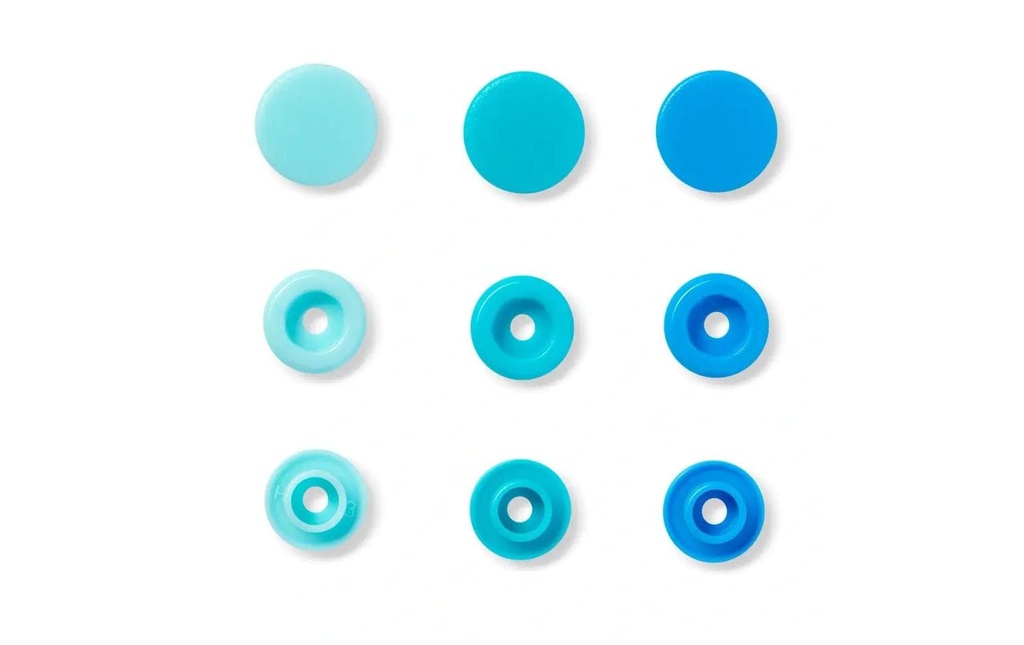 Prym Boutons poussoirs Snaps Couleur Amour Bleu, Ø 12,4 mm, 30 pièces