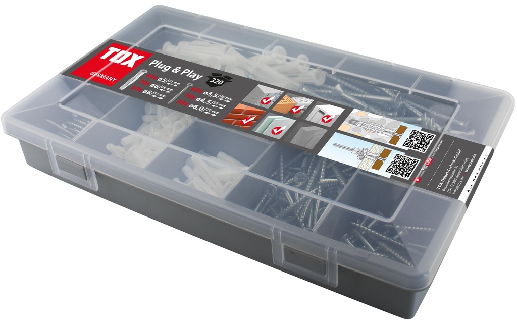 Tox-Dübel Chevilles Assortiment Plug & Play 320 Pièce/s