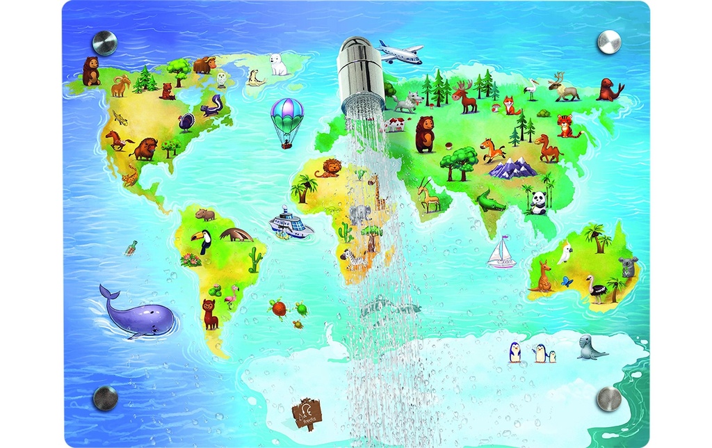 Fredis Kinderdusche Carte du monde 40 x 30 cm