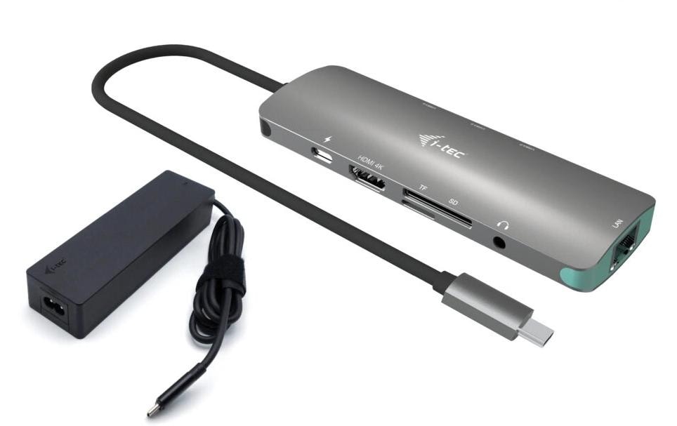 i-tec Station d'accueil USB-C métal Nano 4K HDMI LAN, PD 100 W + chargeur universel 100 W