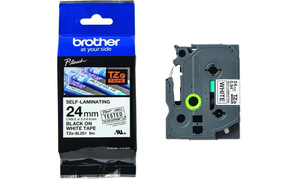 P-TOUCH Ruban P-touch 24mm blanc-noir