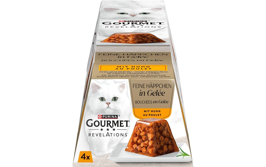 Purina Gourmet Alimentation humide Revelations Bouchées fines à la gelée de poulet 4 x 57g
