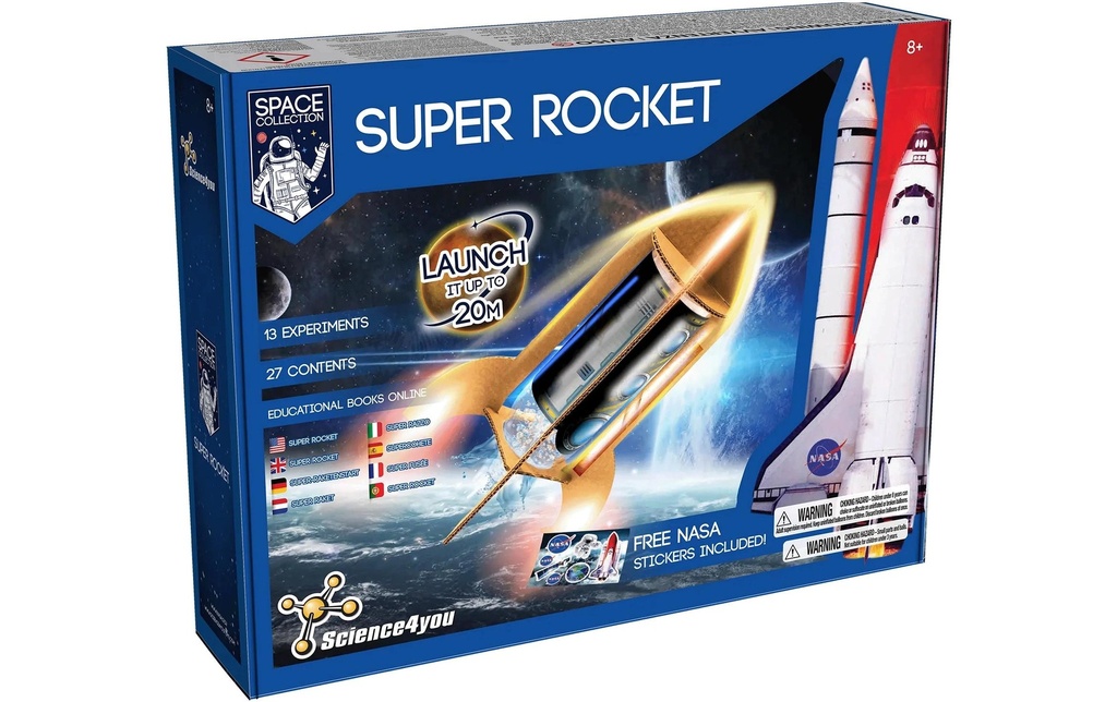 Science4you Boîtes d’expérimentation NASA Super Rocket, Set de 27 pièces