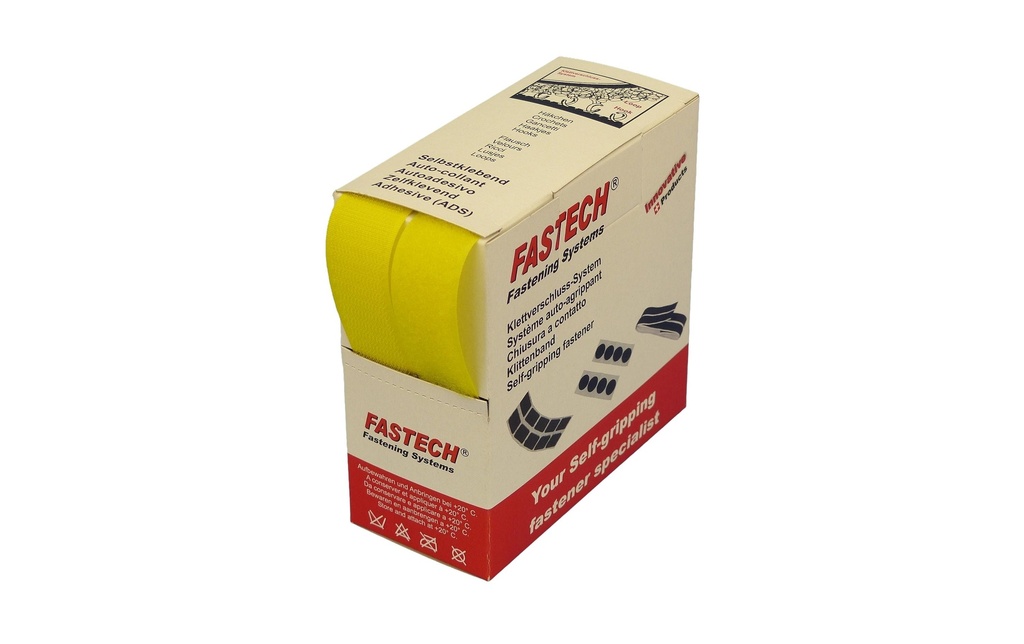 FASTECH Boîte de bande auto-agrippante Jaune