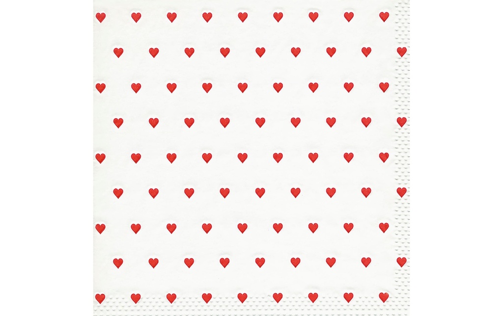 Paper + Design Serviettes en papier coeurs red 33 cm x 33 cm, 16 Pièce/s