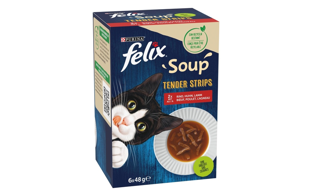 Felix Alimentation humide Soup Original Viande, 6 x 48g