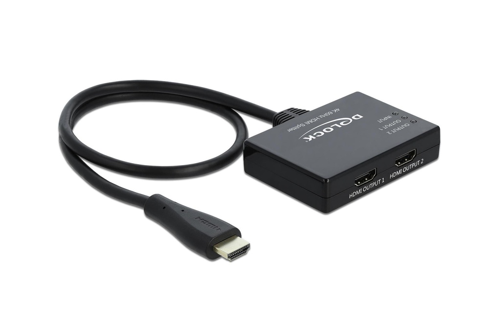 Delock Diviseur de signaux à 2 ports HDMI- 2x HDMI 4K 60 Hz