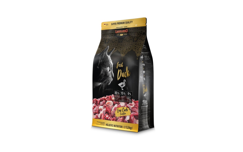 Leonardo Cat Food Alimentation sèche Fresh Canard, 1,5 kg