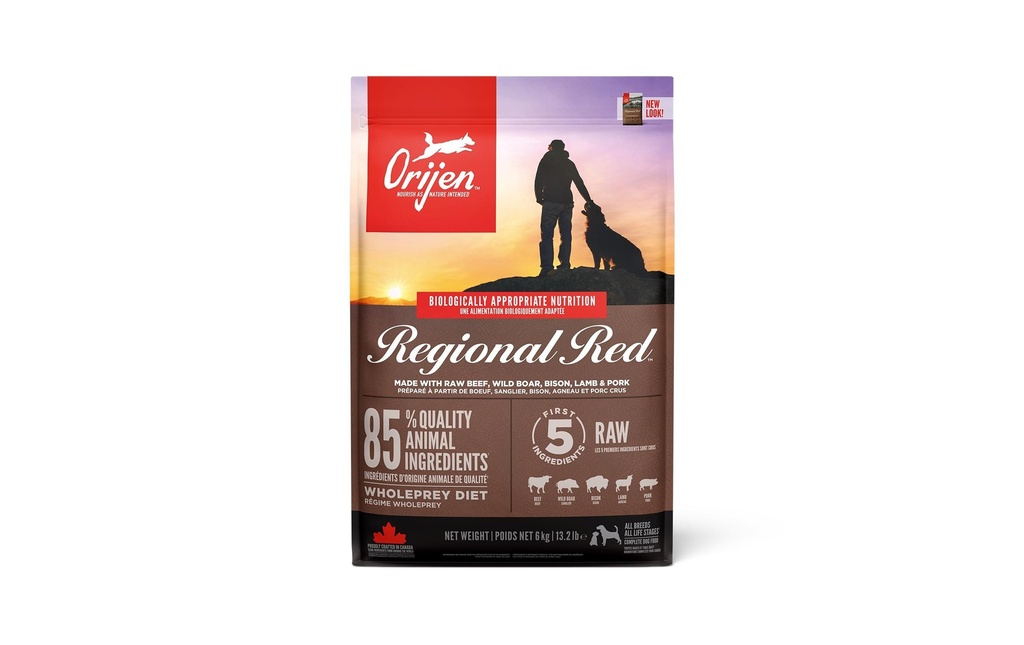 Orijen Alimentation sèche Dog Regional Red avec viande de boeuf, 6 kg