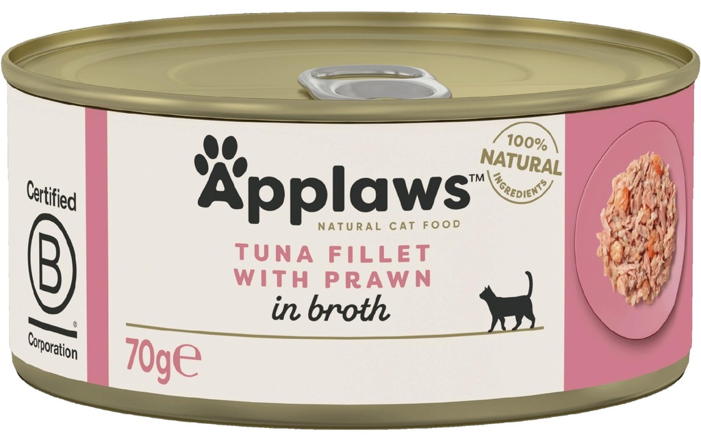 Applaws Alimentation humide Filet de thon et crevettes 70 g