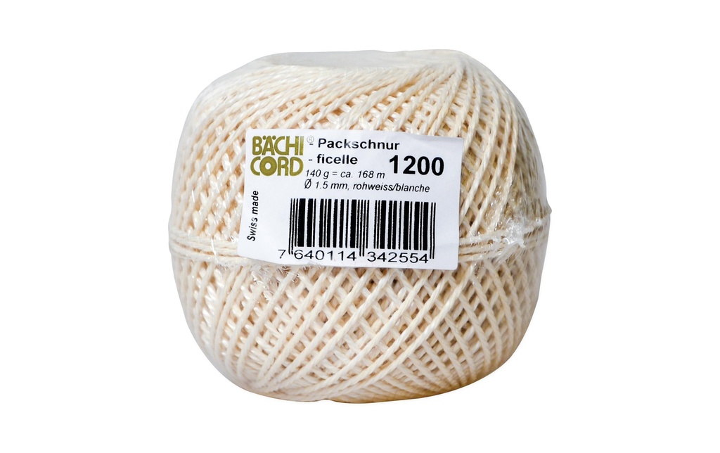 [261007000] BÄCHI CORD Ficelle blanc 160m/140g (160 pces)
