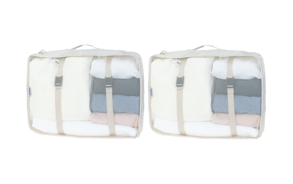 KOOR Sac à linge Reesa, taille XL, pack de 2, beige