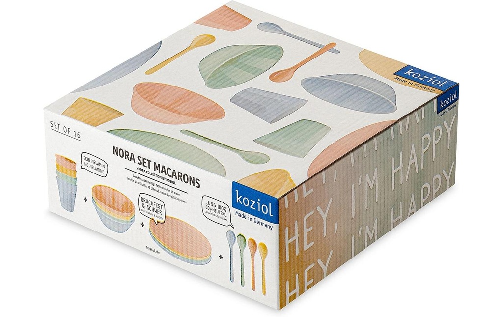 Koziol Set de vaisselle NORA MACARONS 16 pièces