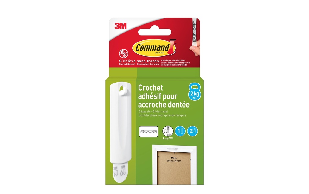 Command Crochet Command, 3 pièces 2 kg, Blanc