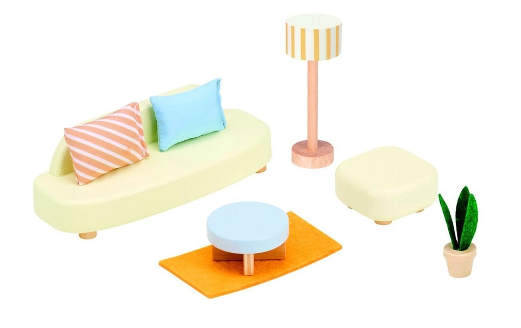 Spielba Holzspielwaren Meuble de maison de poupée Salle de séjour