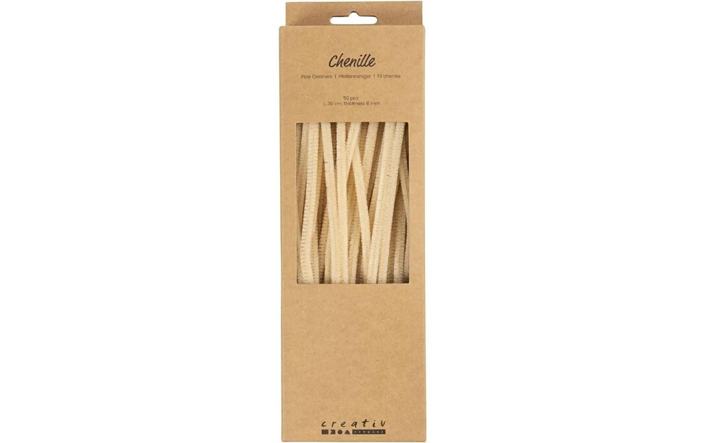 Creativ Company Fil-chenille 50 pièces, beige