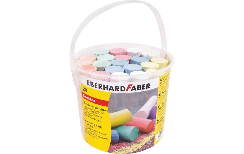 Eberhard Faber Craie de rue en seau, 20 pièces