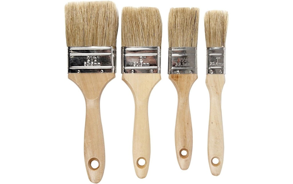 Creativ Company Brosse à poils Pinceau à peinture plat 4 Pièce/s