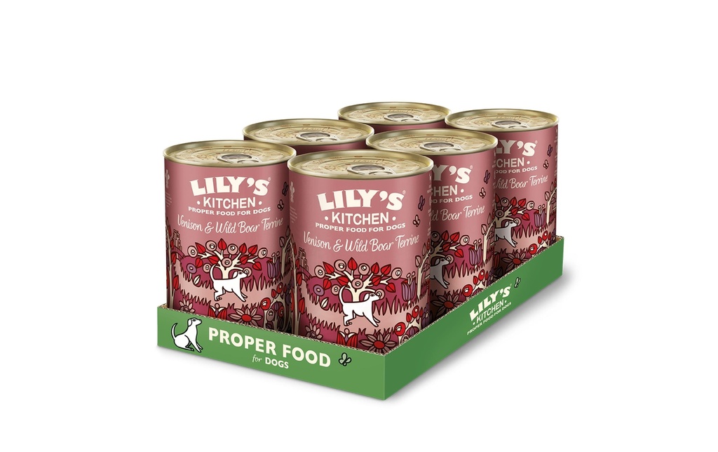 Lily's Kitchen Alimentation humide Terrine Cerf et sanglier, 6 x 400 g