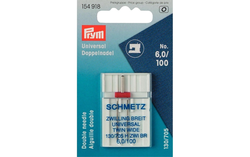 Prym Aiguille de machine à coudre Universal Nr. 100 Doubles, 1 Pièce/s