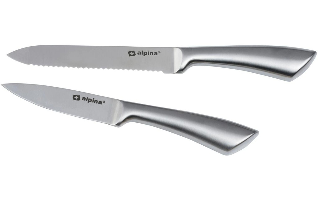 alpina Set de couteaux de cuisine 20 cm/ 24 cm, Argenté